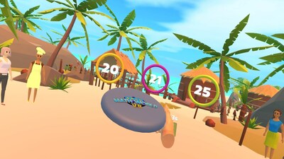 Frisbee throw is one of the 4 new mini games in Math World VR