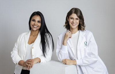 Rachelle Séguin, chemist and president and Andrea Gomez, co-founder and CEO of Omy Laboratoires, announce a $11 million financing round to expand their unique brand that uses SkinAI technology  in the U.S, market. (CNW Group/Omy Laboratoires)