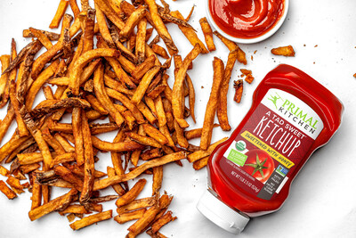 Made with organic ingredients, the newest addition to Primal Kitchen’s ketchup lineup marries bold tomato flavor with the gentle sweetness of real, organic honey. With no high fructose corn syrup or artificial sweeteners and 1g of added sugar per serving, it’s perfect for burgers, dogs, or homemade sweet potato fries.