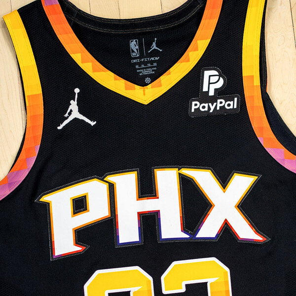 Suns Jersey Statement Edition Featuring the PayPal Logo