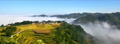 The sea of clouds in Shimen village in Gaopo township is a must-see for visitors. CHINA DAILY