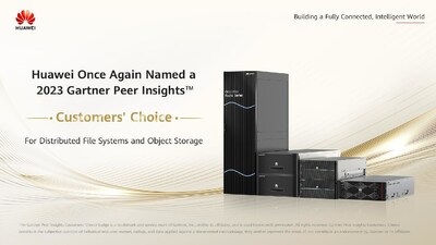 Huawei listed as a Customers' Choice for Gartner Peer Insights 2023 Voice of the Customer for Distributed File Systems and Object Storage (PRNewsfoto/Huawei)