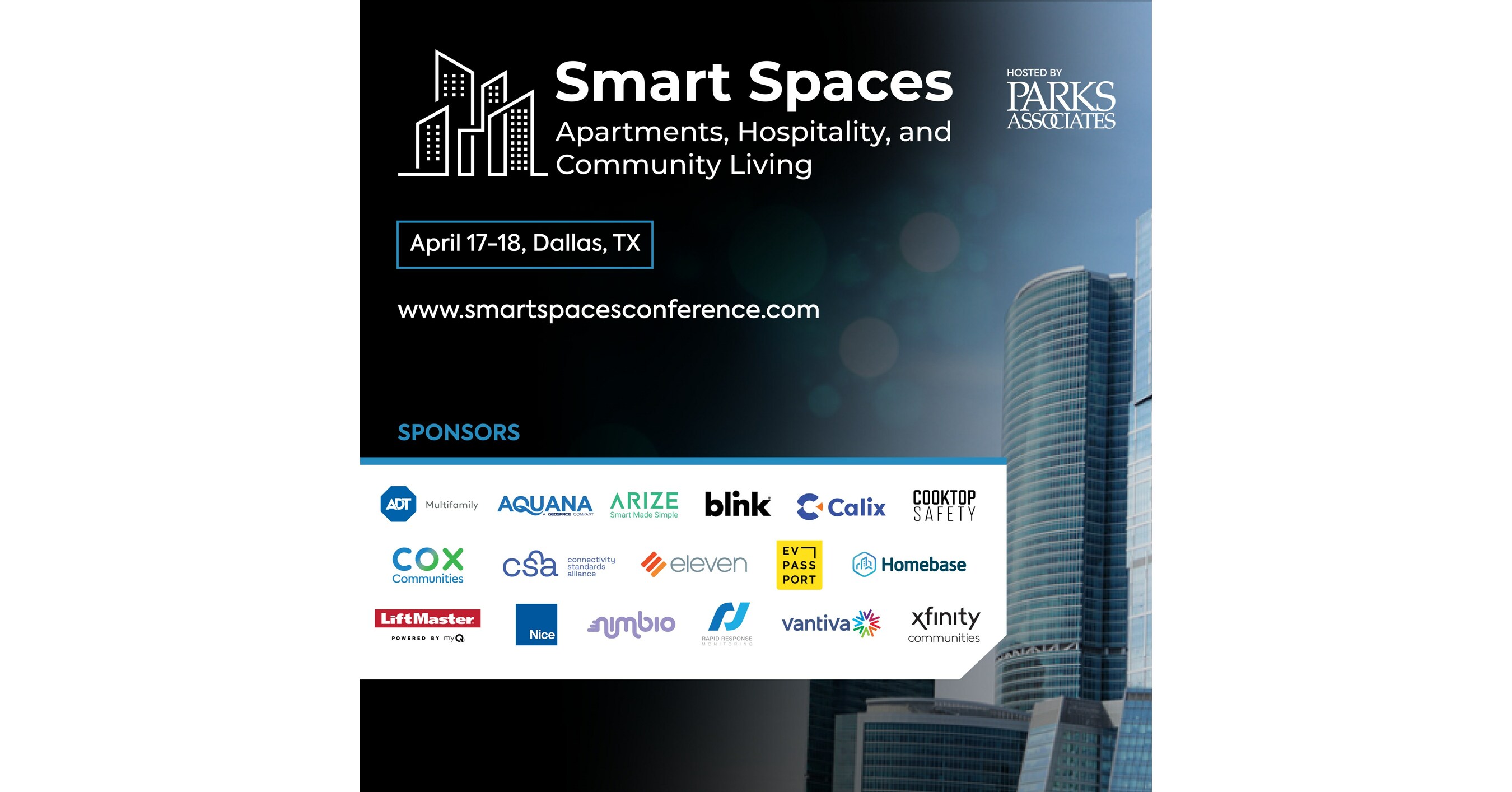 Parks Associates Addresses Growth of Broadband PropTech Market April 17-18 at Smart Spaces Parks Associates Addresses Growth of Broadband PropTech Market April 17-18 at Smart Spaces