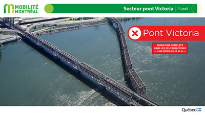 Secteur pont Victoria, 15 avril (Groupe CNW/Ministère des Transports et de la Mobilité durable)