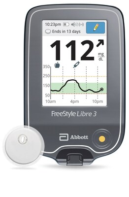 The FreeStyle Libre® 3 standalone reader displays real-time glucose readings from a large, bright and easy-to-see screen.