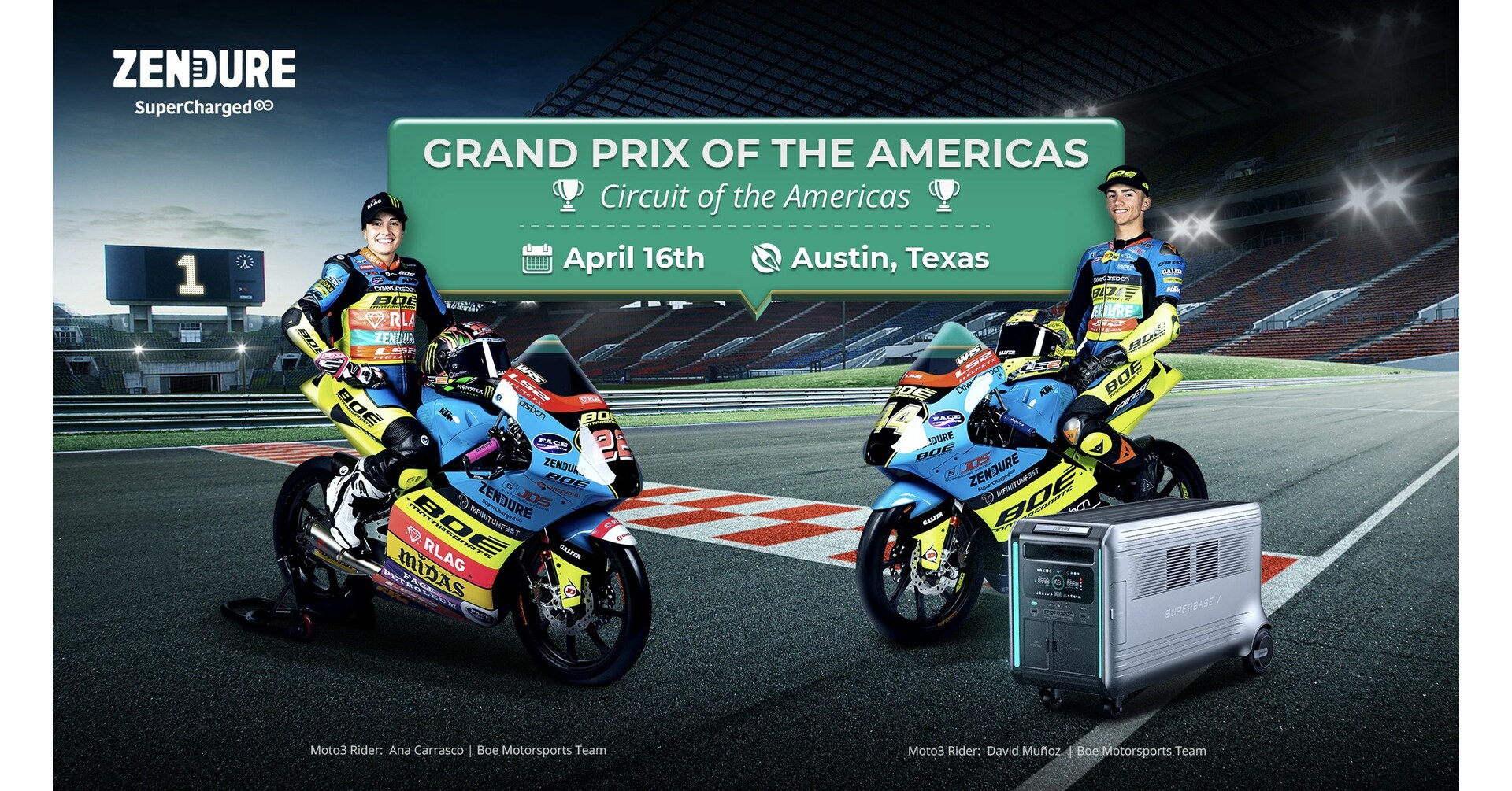 Zendure Supercharges BOÉ Racers at MotoGP Grand Prix of The Americas