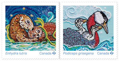 Le jeu de timbres sur les Mres et bbs animaux (Groupe CNW/Postes Canada)