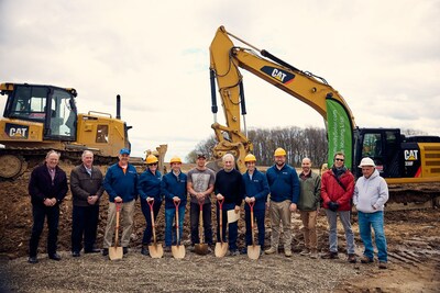 Genie Solar's leadership and local Perry, NY landowners celebrate the groundbreaking of their community solar project