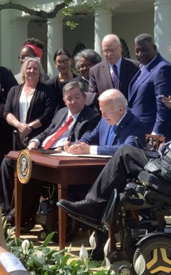 President Brown joins President Biden in signing the executive order improving caregiver service and access to veteran directed home-based care.