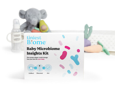 tiniest Biome™ is a service that provides a snapshot of a baby’s current tummy microbiome through their dirty diaper (PRNewsfoto/TerraCycle, Inc.)