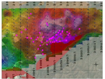 Figure 2. Geo Chemical Anomalies at Zaachila Project (CNW Group/Vortex Metals)