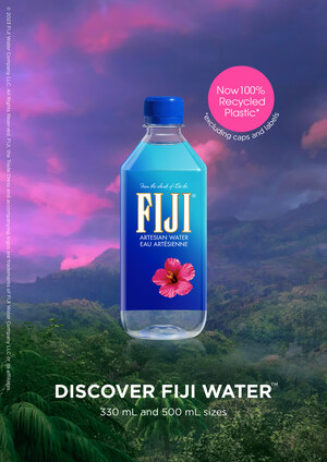 FIJI® WATER TRANSITIONS ICONIC BOTTLE TO 100% RECYCLED PLASTIC, EXCLUDING CAPS AND LABELS, IN THE UK and EU