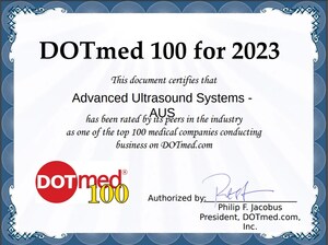 AUS Ranked Top 100 DOTMED Company 2023-Members Rate AUS with 5-Stars