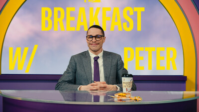 Peter Davidson, Pete Davidson's morning persona, switches from nighttime comedian to morning show host as star of Taco Bell's newest breakfast ad.