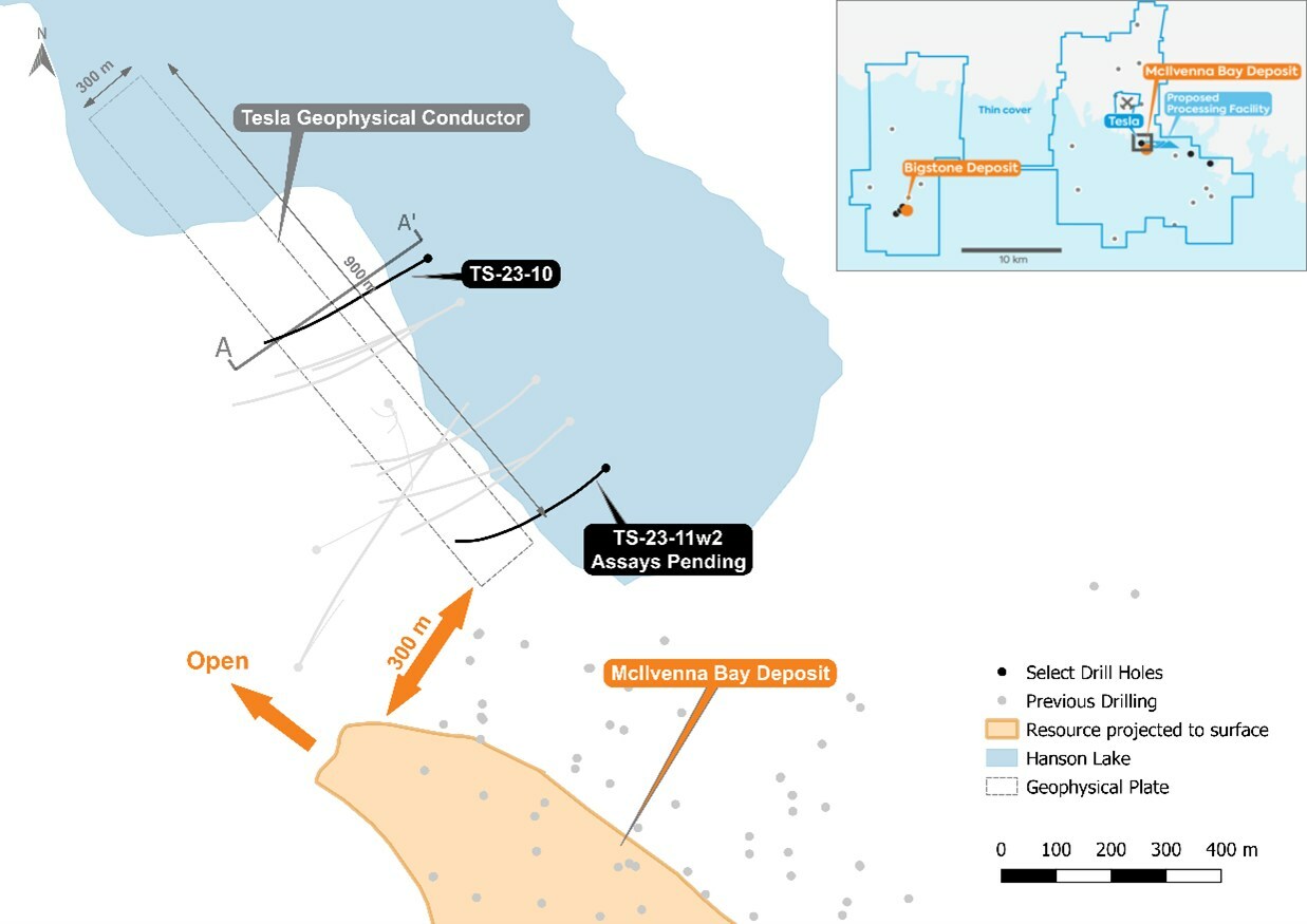 Figure 1 - Plan View of Tesla & McIlvenna Bay (CNW Group/Foran Mining Corporation)