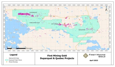 Figure 1 : Plan des propriétés de First Mining (Groupe CNW/First Mining Gold Corp.)