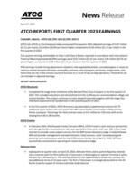 ATCO REPORTS FIRST QUARTER 2023 EARNINGS