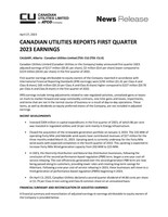 CANADIAN UTILITIES REPORTS FIRST QUARTER 2023 EARNINGS (CNW Group/Canadian Utilities Limited)