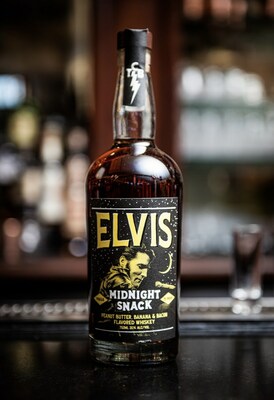 Elvis Whiskey's latest release- Midnight Snack, a peanut butter, banana and bacon-flavored whiskey.