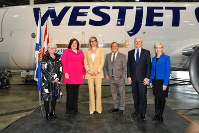 WestJet Cargo and the GTA Group celebration tour continues with second inauguration of dedicated freighter in Halifax (CNW Group/WESTJET, an Alberta Partnership)