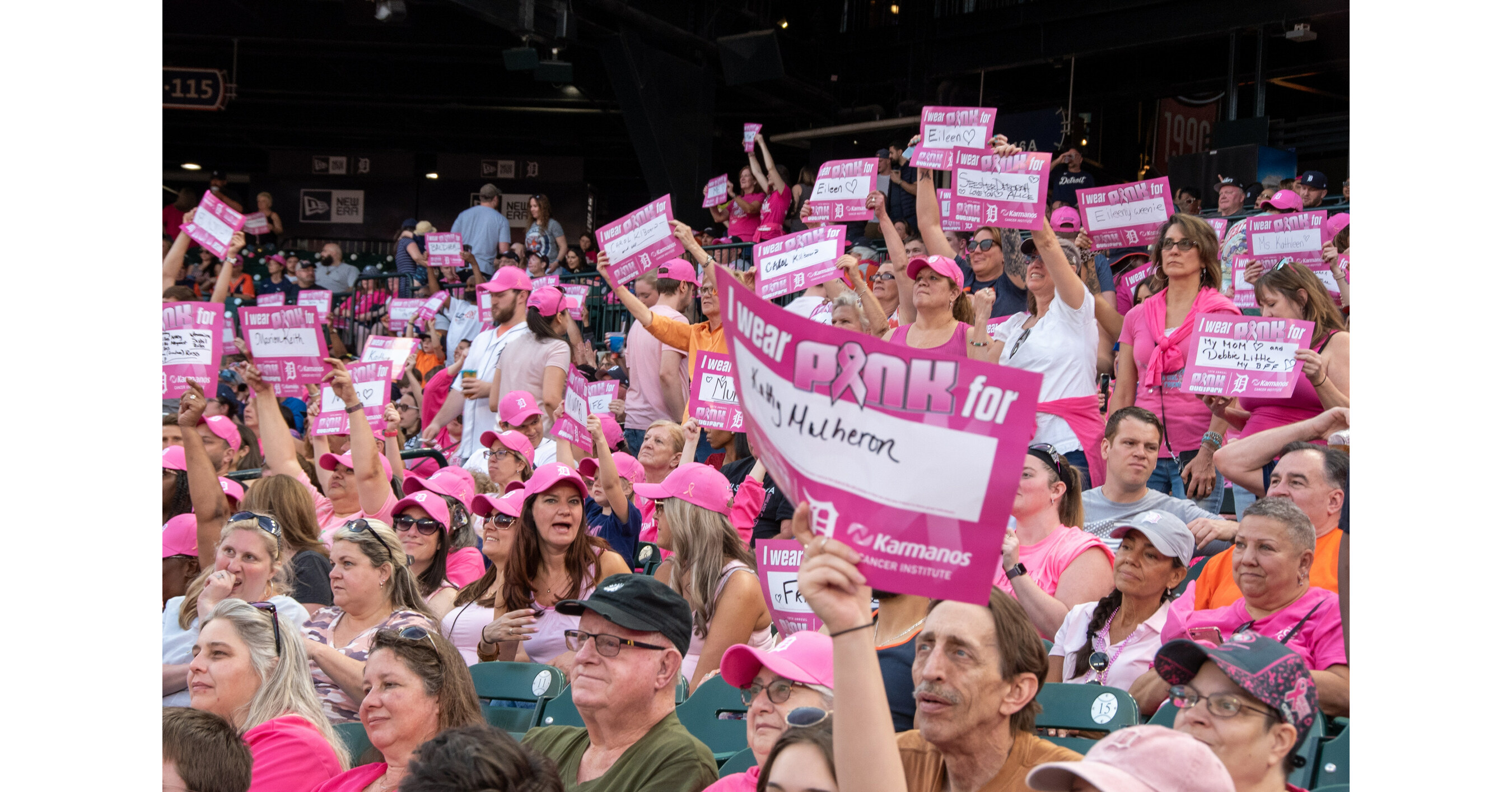 Karmanos Cancer Institute and the Detroit Tigers honor survivors and  promote breast health at 10th Annual Pink Out the Park game