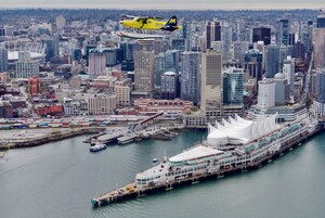 ePlane flying to Downtown Vancouver for Earth Day