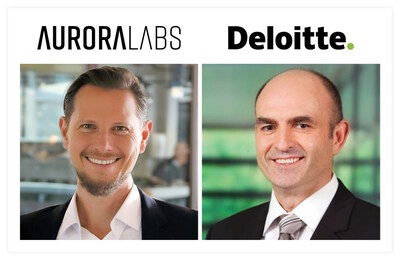 From Left to right: Zohar Fox, Founder & CEO, Aurora Labs; Andi Herzig, Global Head of Automotive Risk Advisory at Deloitte