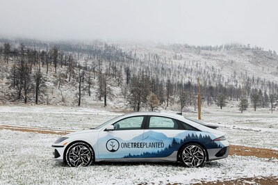 Hyundai IONIQ 6 and One Tree Planted in Denver, Colo. on Apr. 22, 2023. (Photo/Hyundai)