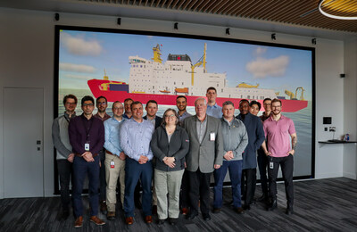 Seaspan team is joined by representatives from Gastops, BCS Automation, 3GA Marine at Seaspan's HoloShip facility. (CNW Group/Seaspan Shipyards)