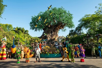 Walt Disney World Resort celebrated the 25th anniversary of Disney's Animal Kingdom Theme Park on Earth Day, April 22, 2023, in Lake Buena Vista, Fla. A celebratory ceremony near the Tree of Life featured remarks from Disney executives as well as Disney's Animal Kingdom performers, music and entertainment. The ceremony was capped off by a flyover of more than 40 macaws.