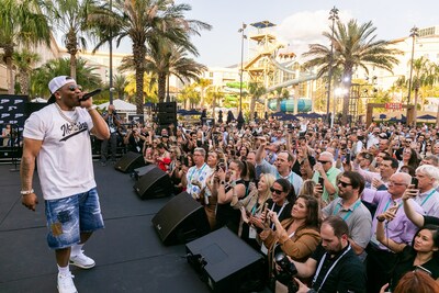 Nelly performs at Access LIVE after launching new moonshine brand MoShine at the event.