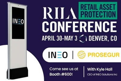 INEO to Participate in Upcoming Retail Asset Protection Conference with Prosegur. The RILA Asset Protection Conference will be taking place in Denver, CO from April 30 to May 3, 2023. Kyle Hall, CEO of INEO, will be attending the conference. At the conference, visitors will be able to view a demonstration of the INEO Welcoming System inside the Prosegur Security booth. INEO is rapidly gaining recognition as a top innovator in the retail technology industry. (CNW Group/INEO Tech Corp.)