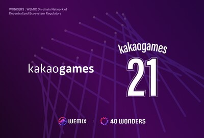 WEMIX3.0 accueille Kakao Games  titre de  WONDER 21  du Node Council Partner (PRNewsfoto/Wemade Co., Ltd)