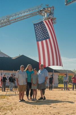 Photo by Jackie Rodriguez. SPC Shaun Robey, Ashten Robey and their children at the 2022 Groundbreaking Event of their new home.