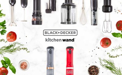 The BLACK+DECKER kitchen wand adds a food chopper and hand mixer attachment, expanding its range for food preparation.