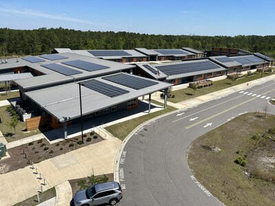GLOW Academy located at 4100 Sunglow Drive, Wilmington, NC 28405 with 660 solar panels installed by Cape Fear Solar Systems.