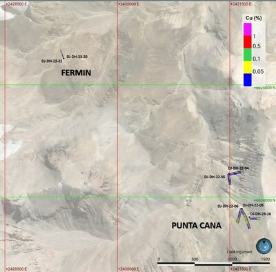 Figure 5. Location of drill holes from Punta Cana and Fermín targets. (CNW Group/Sable Resources Ltd.)