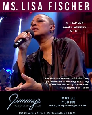 2x-GRAMMY® Award-Winning Singer LISA FISCHER & GRAND BATON perform at Jimmy's Jazz & Blues Club on Wednesday May 31 at 7:30 P.M. Tickets are available at Ticketmaster.com and www.jimmysoncongress.com.