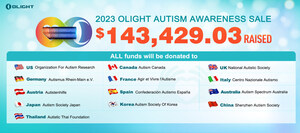 Olight donated over $143,429.03 raised from its global sale to fuel Autism Awareness