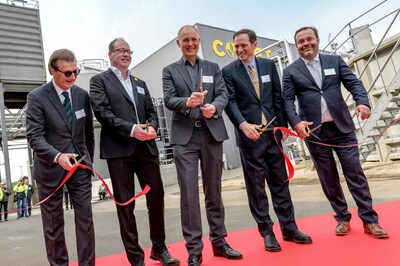 Pictured Left to Right: Denis Robert, Canadian Ambassador to the Kingdom of Denmark; Andrew Richard, Founder and CTO of COMET; Martin Damn, Mayor of Kalundborg; Rich Troyer, CEO of COMET; Christian Ree, Chairman of Meliora Bio.