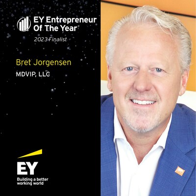 MDVIP Chairman & CEO Bret Jorgensen has been named an Entrepreneur Of The Year® 2023 Florida Award finalist. Founded and produced by Ernst & Young LLP,  Entrepreneur Of The Year® is the world’s most prestigious business awards program for entrepreneurs.