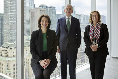 Hugh MacKinnon, no stranger to building new offices from the ground up, with strong local talent as seen here with (at left) Pascale Dionne-Bourassa and (at right), Monique Mercier. (CNW Group/Bennett Jones)