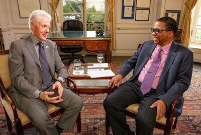 Former U.S. President Bill Clinton and Herbie Hancock discuss the impact of jazz on their lives and the world in an historic conversation for International Jazz Day. (Steve Mundinger)