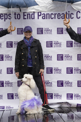 Lisa Swayze, wife of the late Patrick Swayze attended PanCAN PurpleStride NYC.