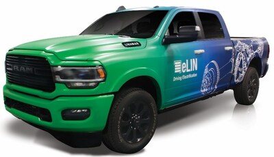 BEV Fullsize pickup truck showcasing Linamar electrified vehicle technologies (CNW Group/Linamar Corporation)