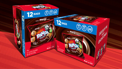 The new Meiji Hello Panda™ Chocolate 12 Pack contains .75oz bags of lively, chocolate crème-filled panda cookies.