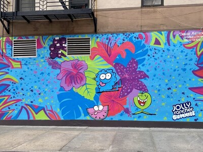 Danielle Mastrion’s Jolly Rancher Gummies inspired mural in New York City