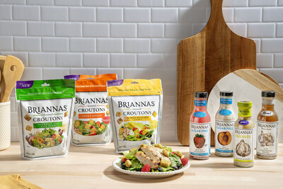 BRIANNAS Fine Salad Dressing celebrates National Salad Month with new products including Home Style Garlic Vinaigrette, Sugar Free Poppy Seed, Sugar Free Blush Wine Vinaigrette, Avocado Oil Caesar, and a new line of Seasoned Croutons!