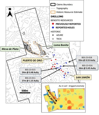 Figure 1. Property map sketch showing the location of the Phase 1 drilling program at Alacrán.