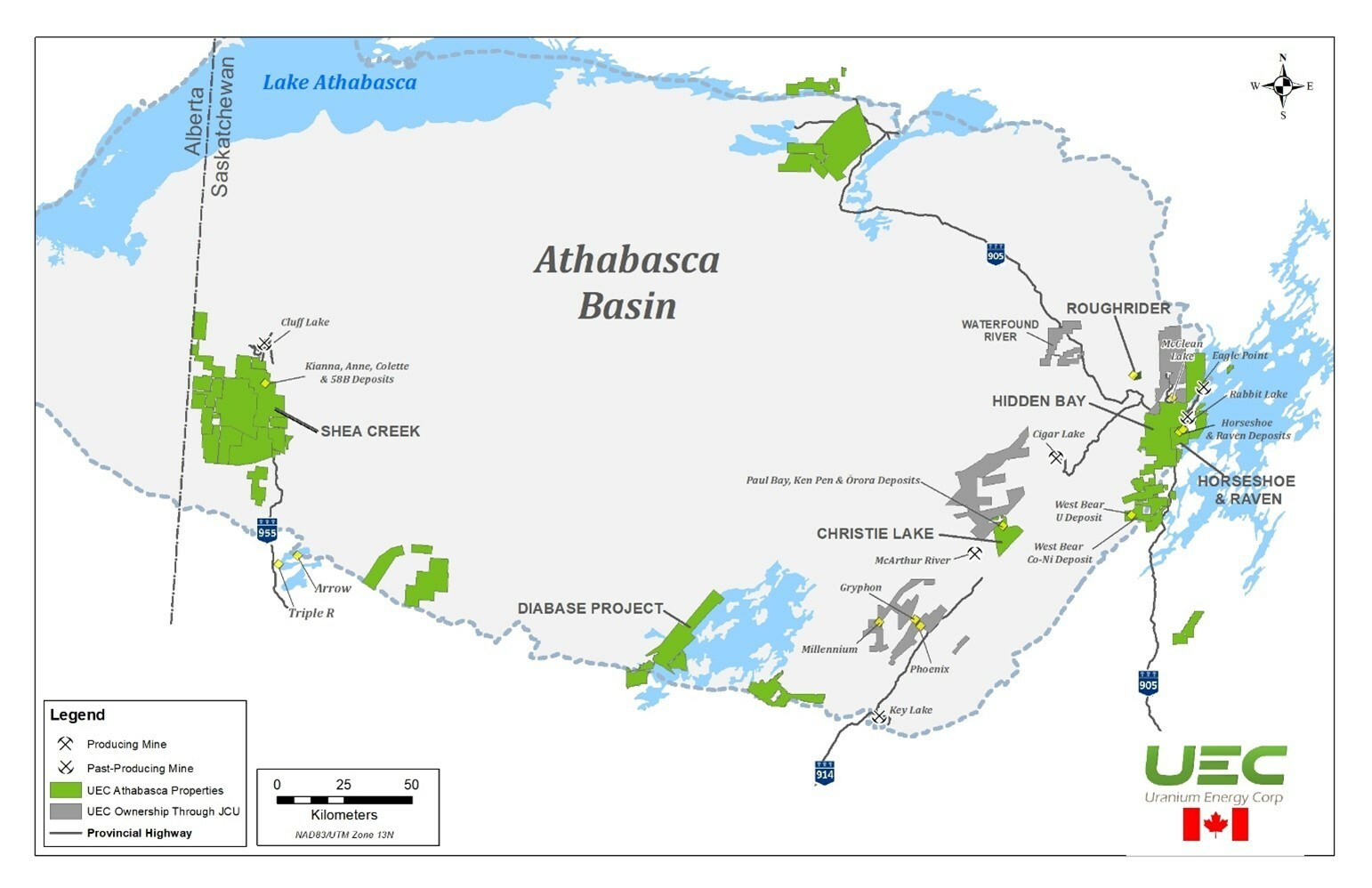 Figure 1 - UEC Athabasca Projects (CNW Group/Uranium Energy Corp) Figure 1 - UEC Athabasca Projects (CNW Group/Uranium Energy Corp)